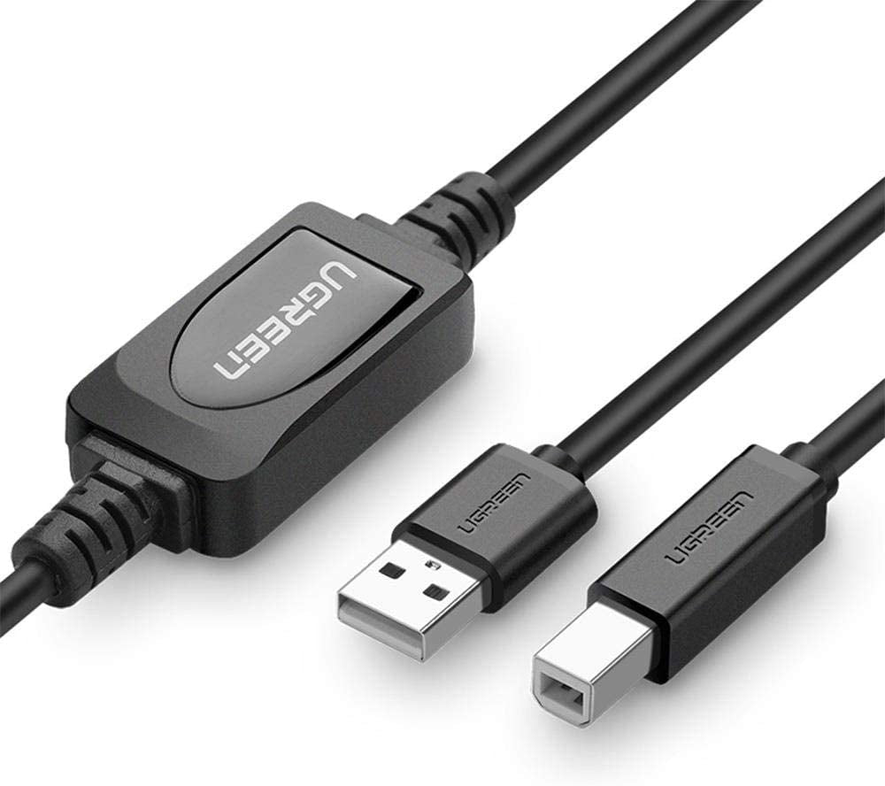 UGREEN USB 2.0 A Male to B Male Active Printer Cable 10m (Black) 10374