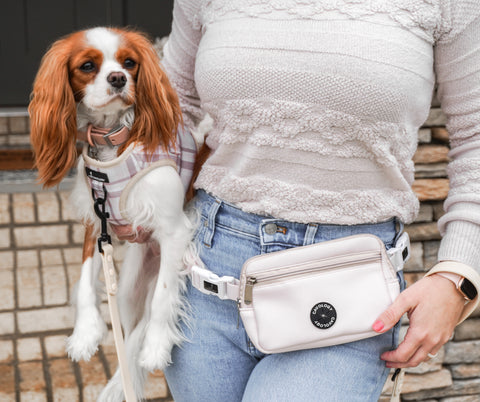 dog mom bag fanny pack belt bag cream cavology