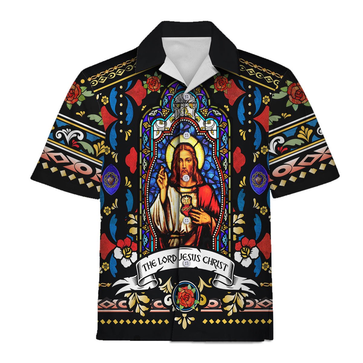 Download Gearhomies Hawaiian Shirt The Lord Jesus Christ Stained Glass Gearhomies Com