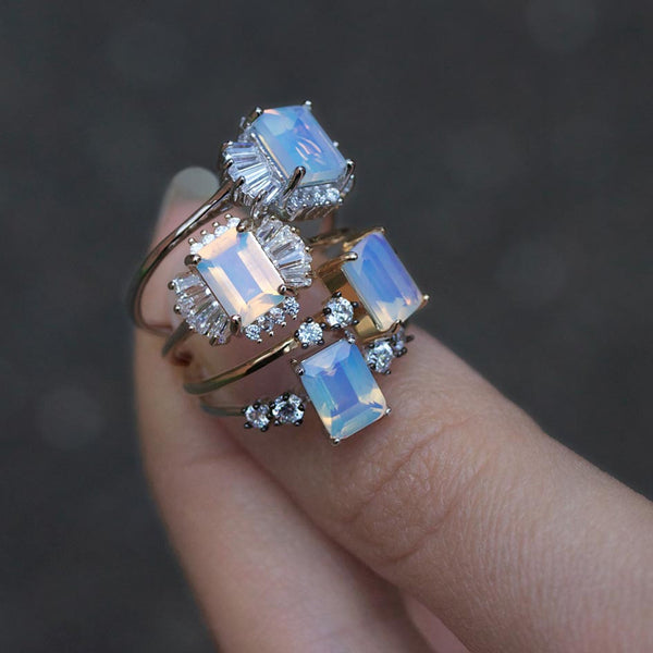 opalite gatsby inspired rings