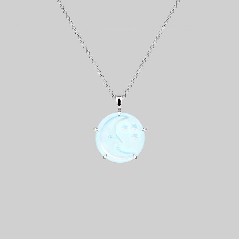 8 Stone Blue Moon Statement “Bar” Necklace