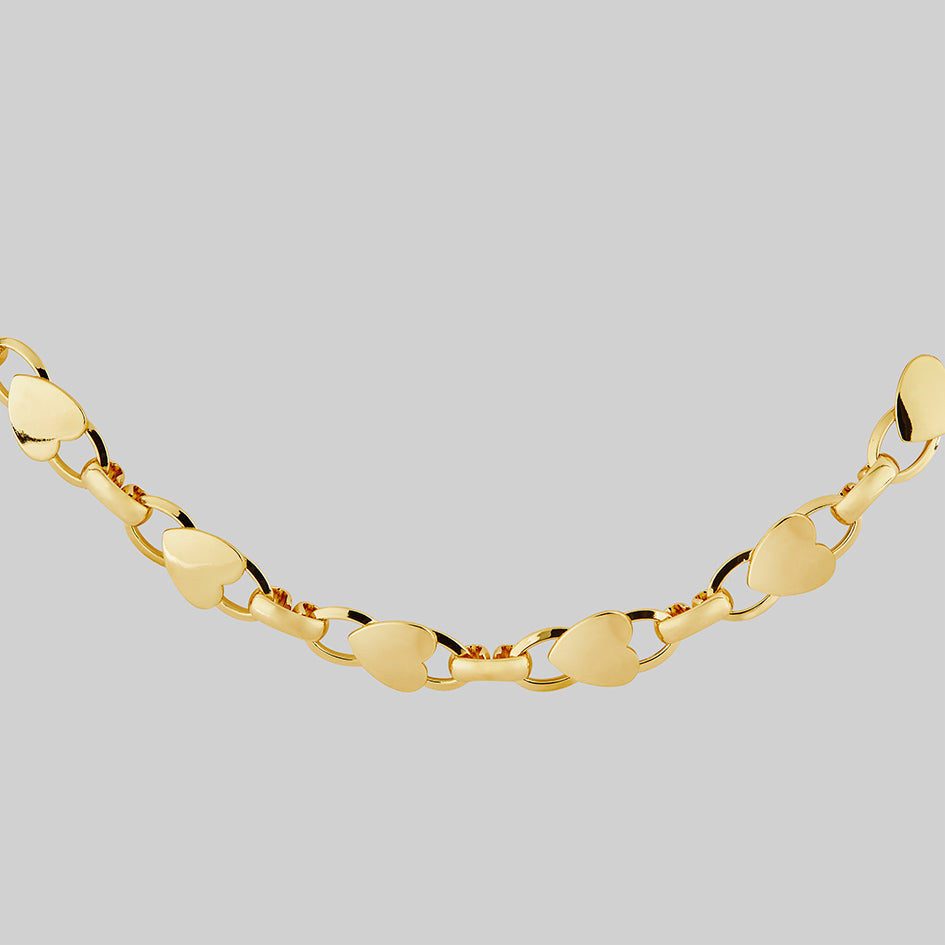 Metal Heart Link Chain Necklace - Ixchel Apparel LLC