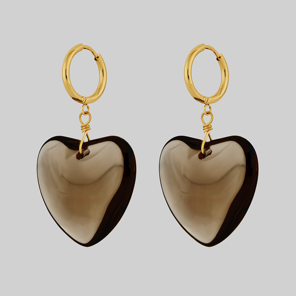 GOLD HEART HOOPS – Tootsie Jewelry