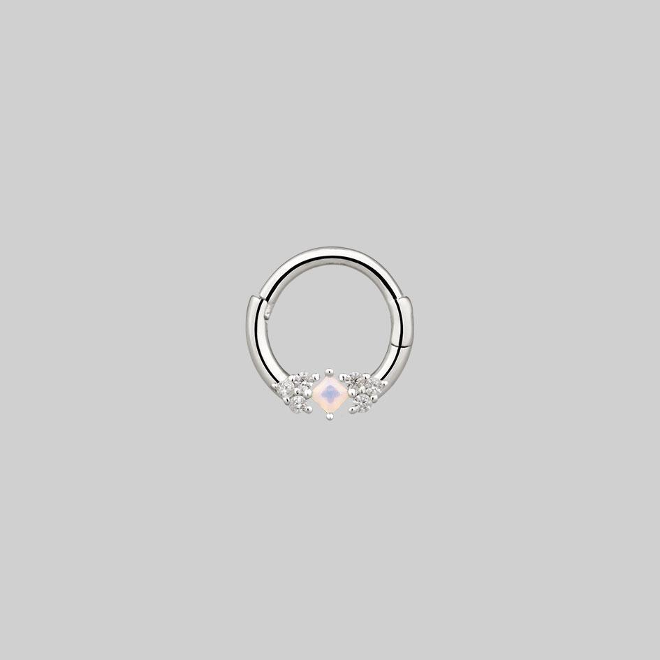 Opal Silver Clicker Septum Ring - Thief 