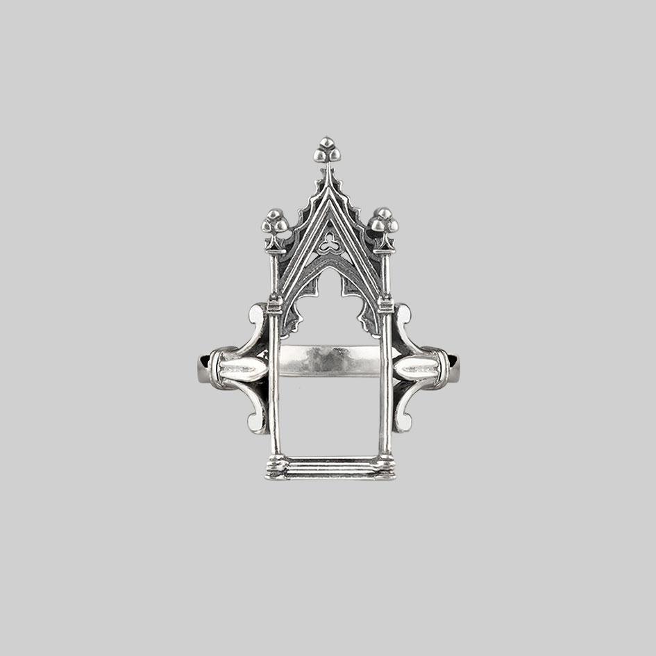 LENORE. Gothic Arch Window Ring - Silver - REGALROSE product image