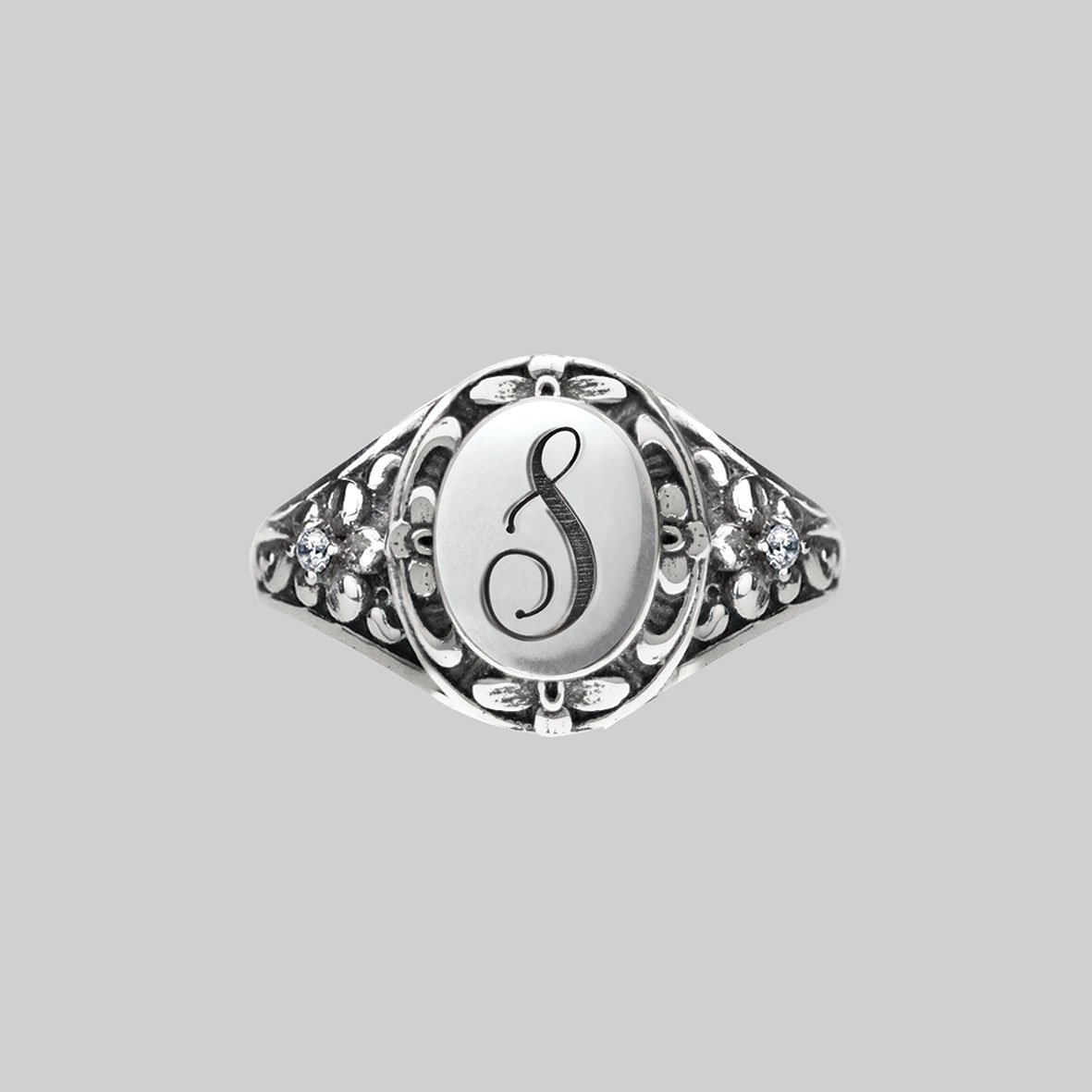 DARK GARDEN. Ornate Initial Ring (N - Z) - REGALROSE product image