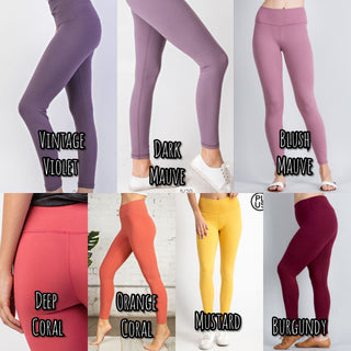 Active Wear Solid Butter Compression Legging – Stacked - A Plus