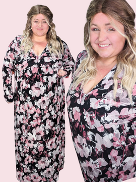 Lydia Long Sleeve Twist Front Floral Maxi Dress