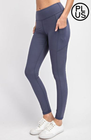 SALE- High Waist Pocket Leggings + Reflector Dots – Stacked - A Plus Size  Boutique
