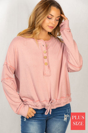 Buttons + Bows Softest Pink Pullover