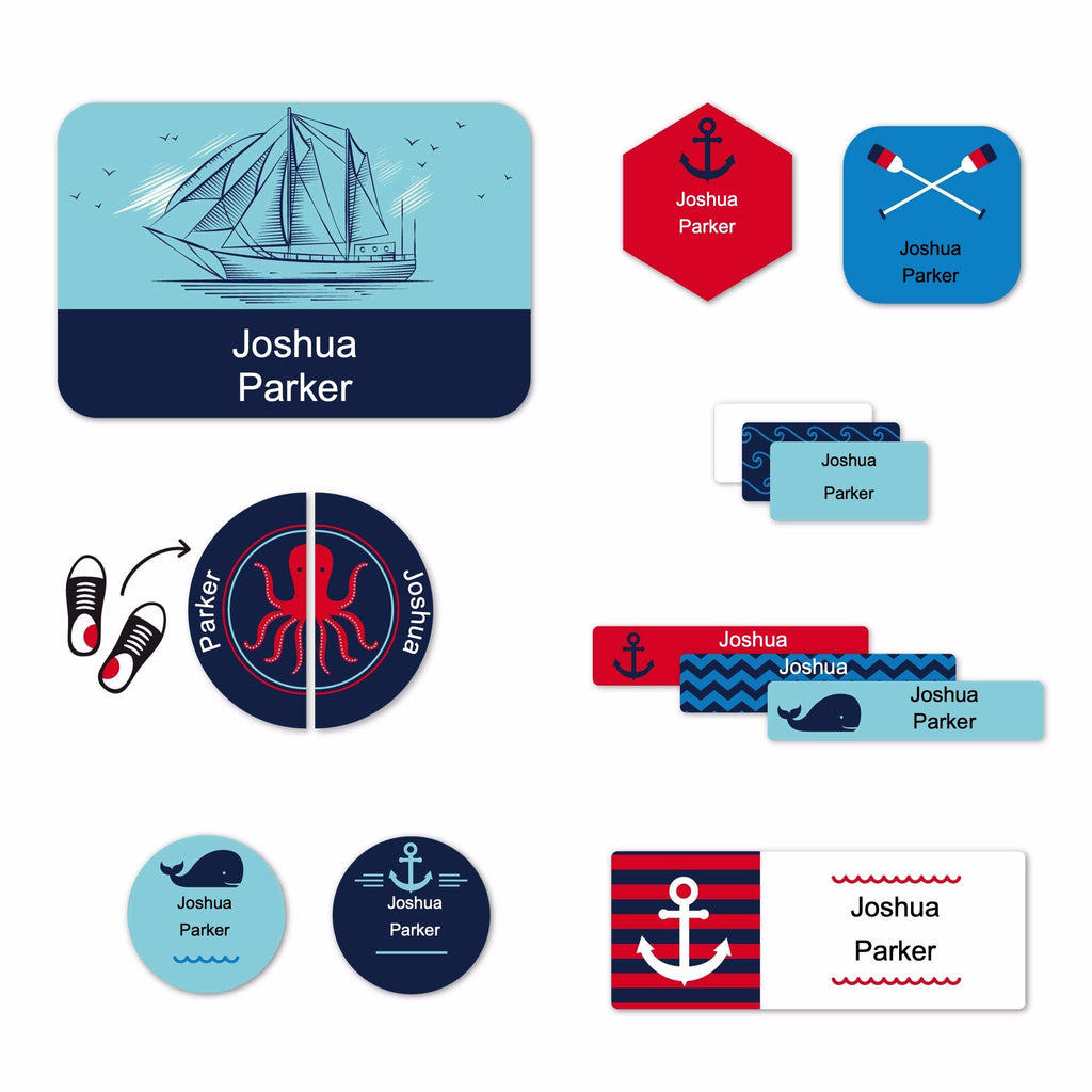 Stick On Nautical Clothing Name Labels - Funky Labels