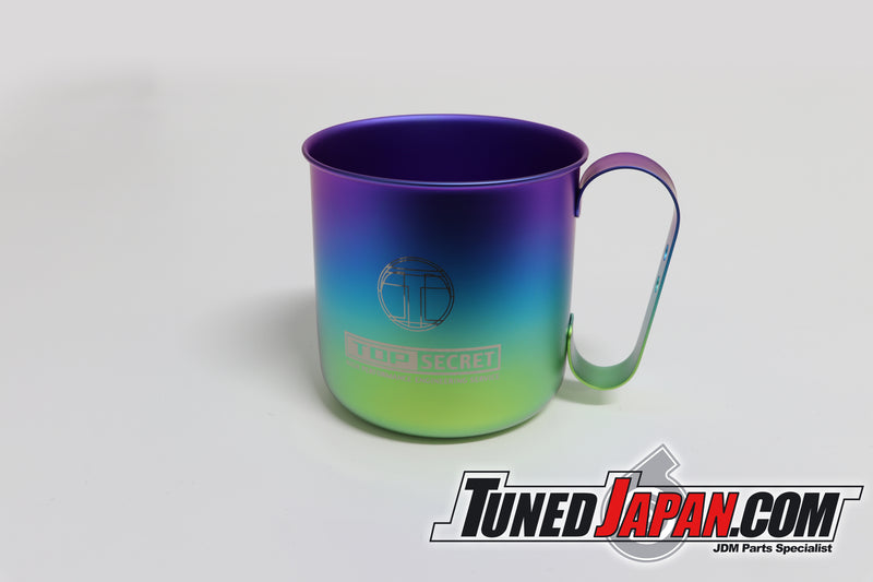 Top Secret Titanium Mug Purple To Green Gradation Silver Logo Tuned Japan