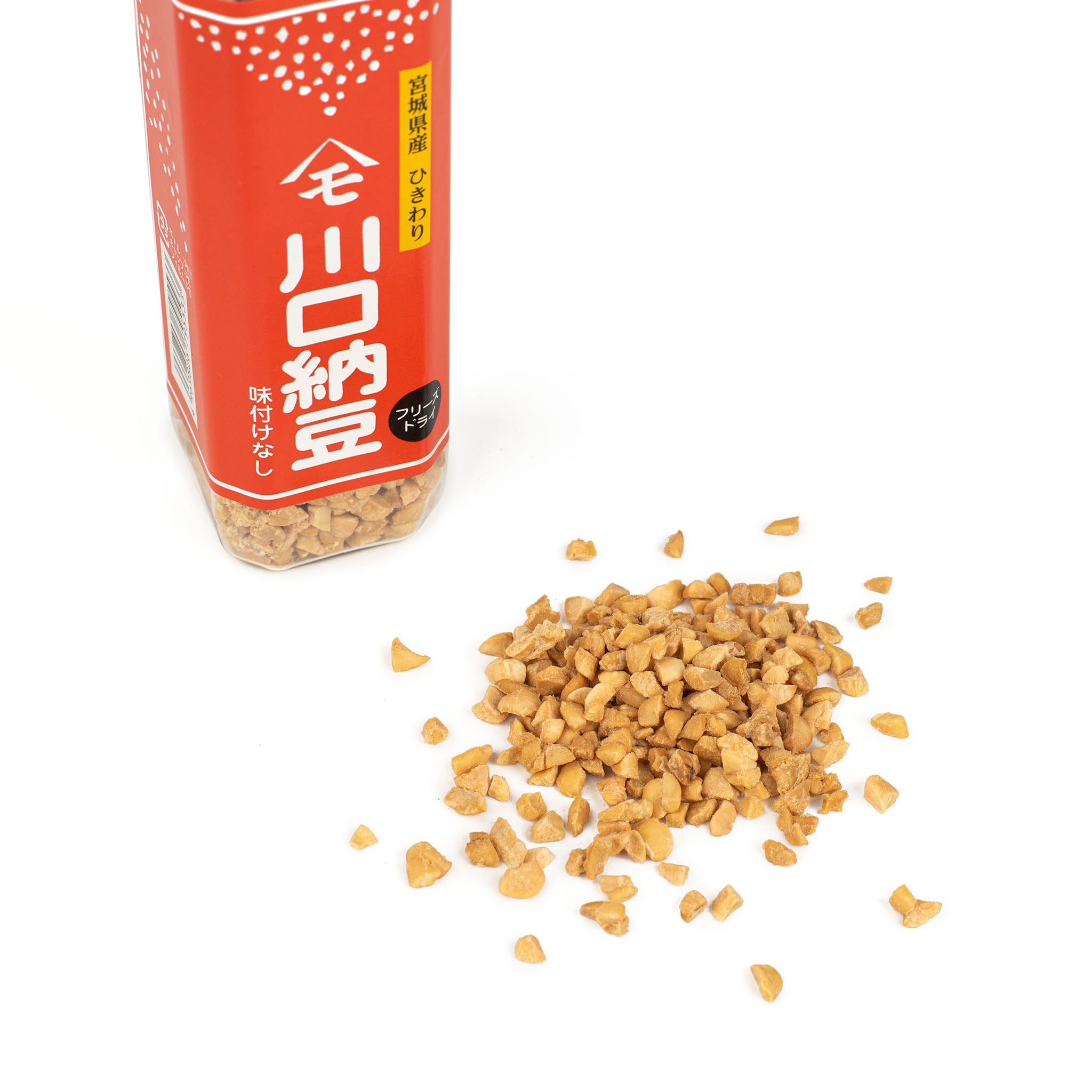 dried natto and a package bottle