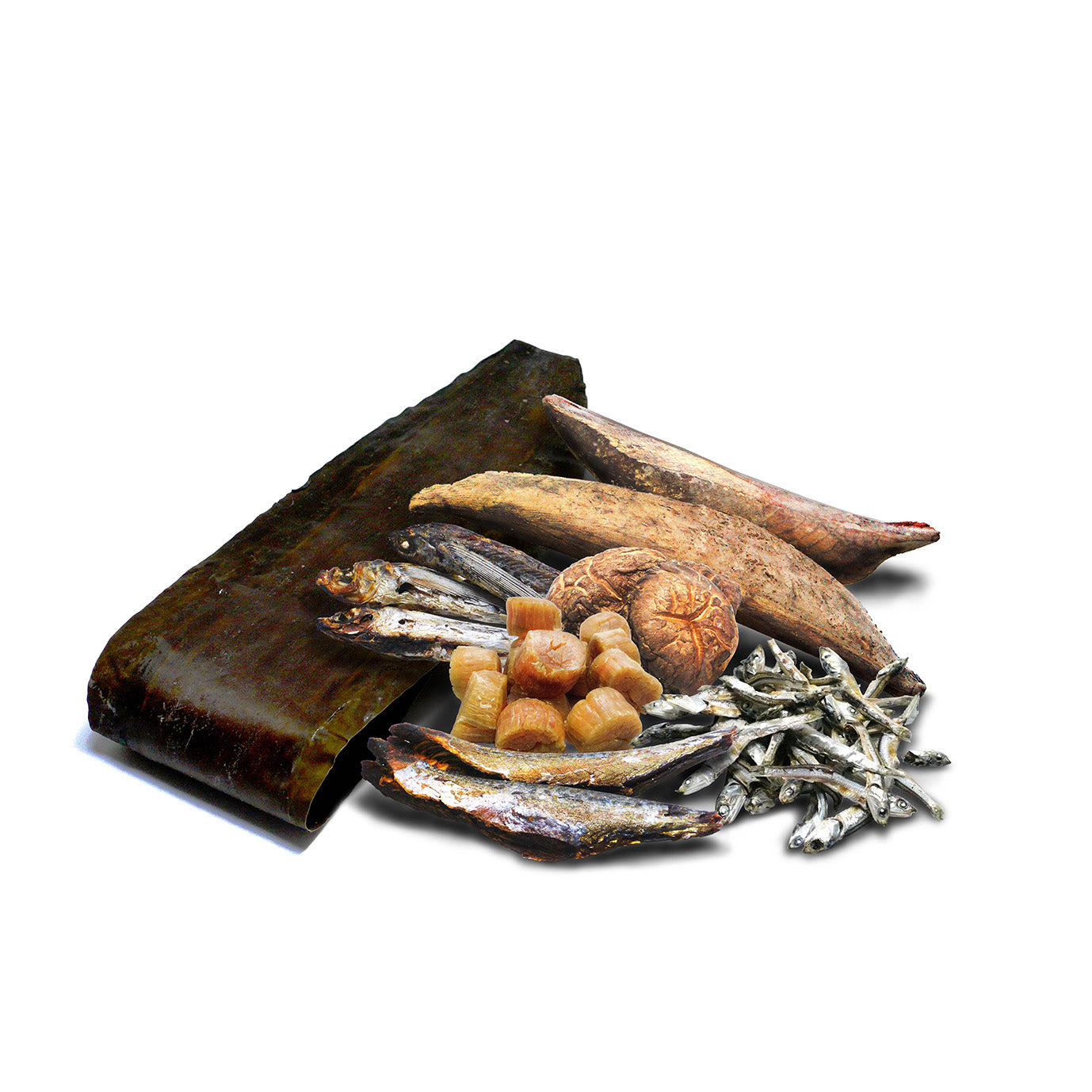 Dried fishes and seaweeds