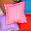 Furbish Studio Darcy Linen Pillow - Light Pink + Cherry