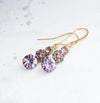 Violet Glass Jewel Earrings