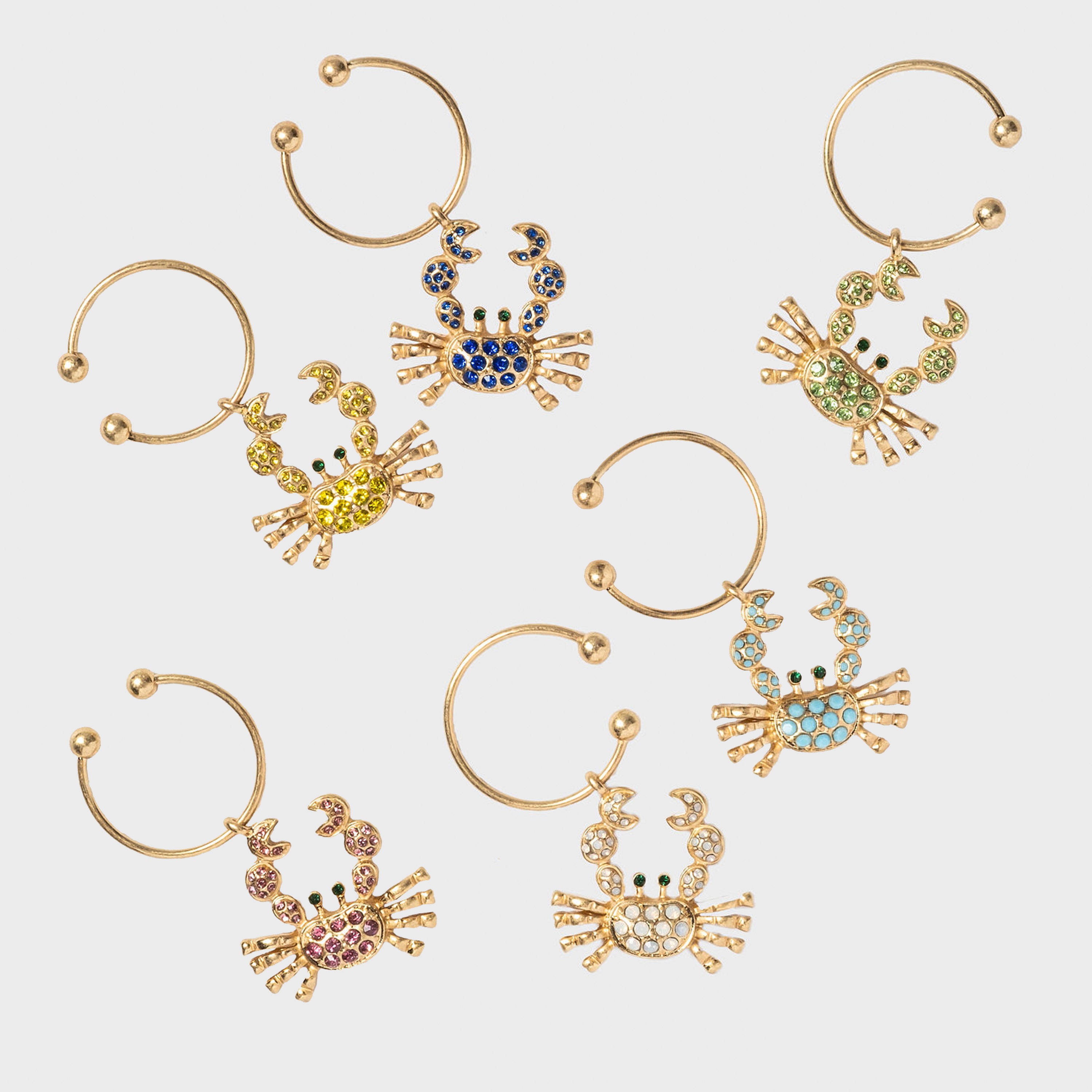 Joanna Buchanan Crab wine charms, rainbow