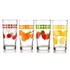 Vintage Juice Glasses, 11-ounce, Assorted, Set of 4