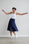 Faire Indigo Women's 100% Organic Cotton Midi Skirt with Pockets