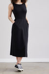 Faire Indigo Women's 100% Organic Cotton Sleeveless Midi Dress with Pockets