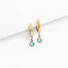 Tini Luxe Birthstone Charm Hoop Earrings