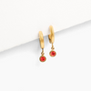 Tini Luxe Birthstone Charm Hoop Earrings