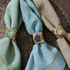 Joanna Buchanan Crystal quartz napkin rings, indigo, set of two