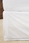 Pom Pom at Home Como Ladder Stitch Cotton Sateen Bedskirt in White