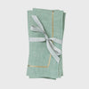 Joanna Buchanan Gold trim dinner napkins, seafoam, set of two