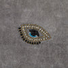 Joanna Buchanan Embroidered evil eye pillow, grey cotton velvet