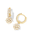 Kendra Scott Dira Convertible Gold Crystal Huggie Earrings in White Crystal