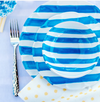 Vietri Amalfitana Aqua Stripe Dinner Plate - Set of 4