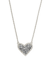 Kendra Scott Ari Heart Pendant Necklace Rhodium Platinum Drusy