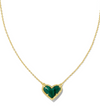 Kendra Scott Ari Heart Gold Pendant Necklace in Green Malachite