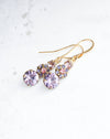 Violet Glass Jewel Earrings