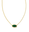 Kendra Scott Elisa Gold Pendant Necklace in Green Malachite