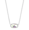 Kendra Scott Elisa Pendant Necklace in Rhodium Dichroic Glass