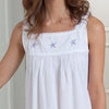 Jacaranda Living Starfish White Cotton Nightgown, Embroidered
