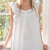 Jacaranda Living April White Cotton Nightgown