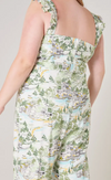 Kurzer Overall mit weitem Bein und Francine-Toile-Print Curve