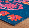 Dash & Albert Graphic Gerbera Fuchsia Machine Washable Rug