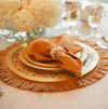 Velvet Round Placemat with Ruffle in Harvest Gold - Set of 4
