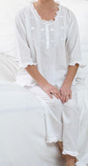 Jacaranda Living Caroline White Cotton Pajamas
