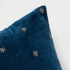 Joanna Buchanan Embroidered star pillow, navy cotton velvet