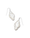 Kendra Scott Abbie Silver Drop Earrings in Ivory Mother-of-Pearl