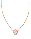 Kendra Scott Brynne Gold Shell Short Pendant Necklace in Blush