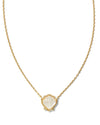 Kendra Scott Brynne Gold Shell Short Pendant Necklace in Ivory