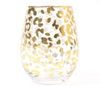 Gold Leopard Stemless Wine Glass