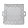Merletto White Square Platter with Handles