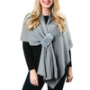 Katie Keyhole Wrap with Faux Fur Loop- Gray with Gray Faux Fur